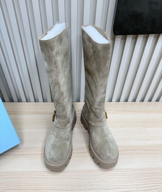 Prada Elegant Comfortable Ankle Boots with Durable Thick Sole