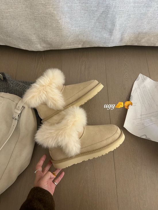 UGG Fuzzy Fluffy Soft Platform Slip On Casual Shoes