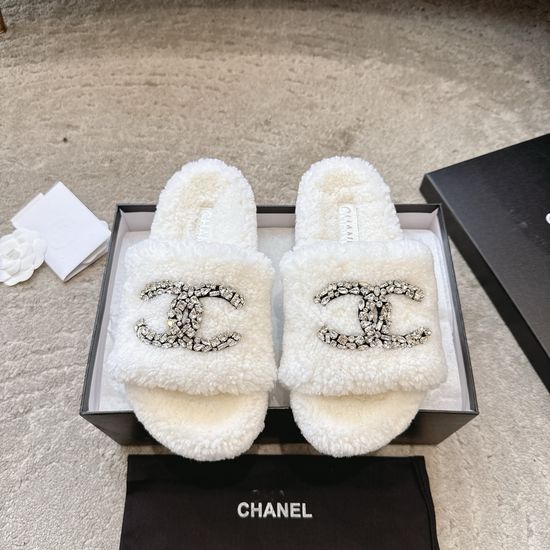 Chanel Premium Thick Sole Wool Lined Slippers