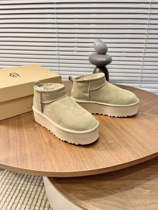 UGG Warm Shearling Lined Mini Platform Ankle Winter Boots