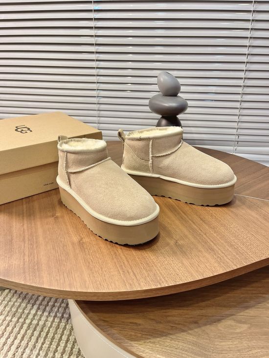 UGG Warm Shearling Lined Mini Platform Ankle Winter Boots