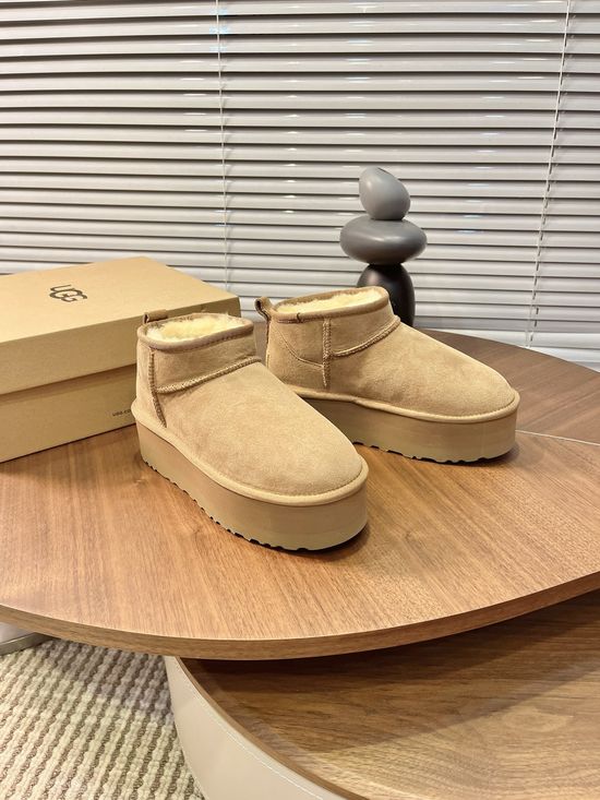UGG Warm Shearling Lined Mini Platform Ankle Winter Boots