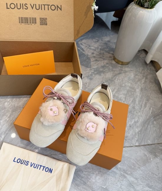 Louis Vuitton LV Soft Suede Ballet Sneakers with Flexible Soles