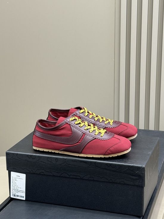 Dries Van Noten Elegant Athletic Sneakers With Satin Suede Upper