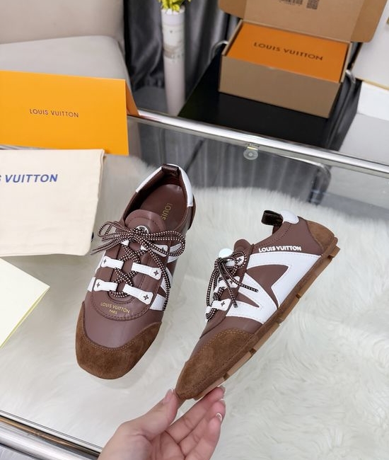 Louis Vuitton LV Comfortable Mixed Material Ballet Flats Sneakers