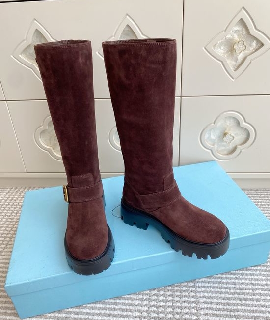 Prada Vintage Leather Chunky Sole Riding Boots