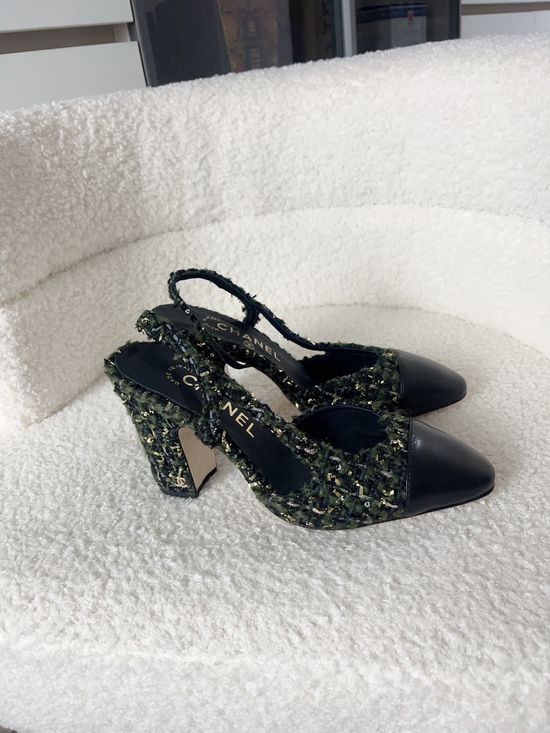 Chanel Luxury Leather Hollow Out Dress Pumps with Metal Buckle
