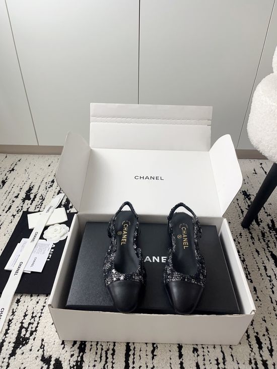 Chanel Luxury Leather Hollow Out Dress Pumps with Metal Buckle