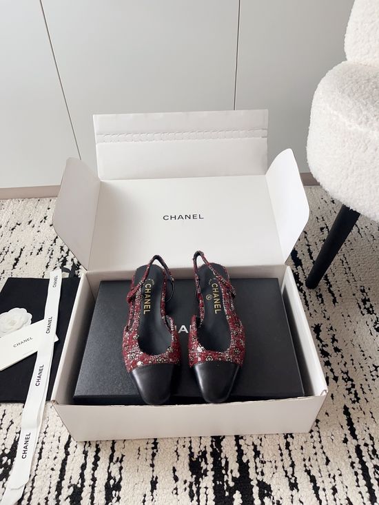 Chanel Luxury Leather Hollow Out Dress Pumps with Metal Buckle
