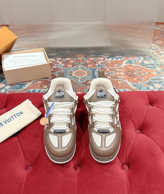 Louis Vuitton LV Premium Leather Casual Sneakers Fashion Skate Shoes Comfortable
