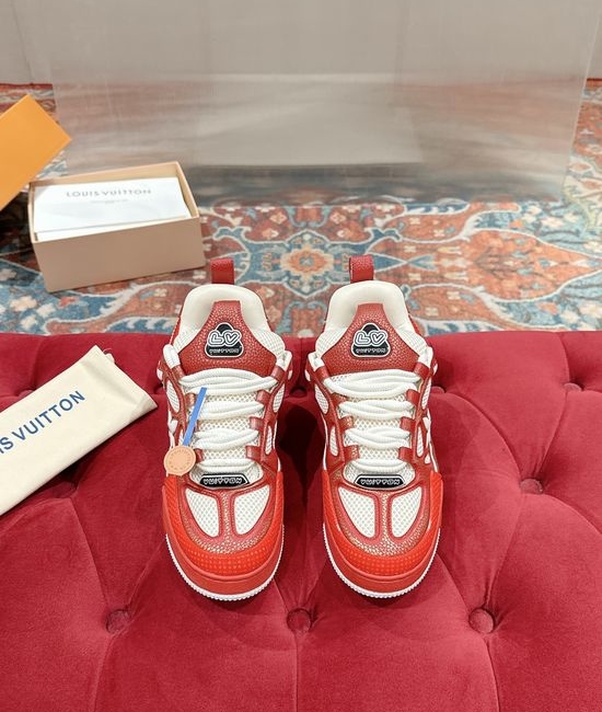 Louis Vuitton LV Premium Leather Casual Sneakers Fashion Skate Shoes Comfortable