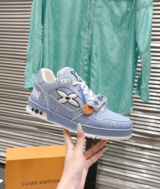 Louis Vuitton LV Premium Leather Perforated Casual Sneakers
