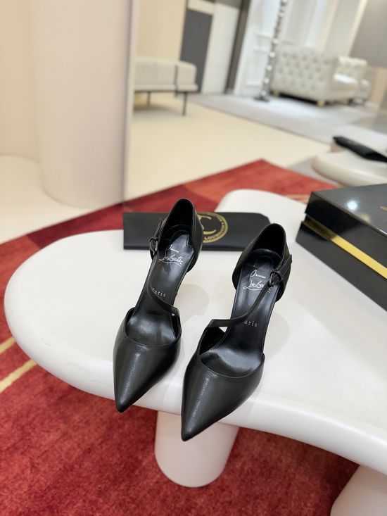 Christian Louboutine Asymmetric Strap Stiletto Pumps Classic Red Sole