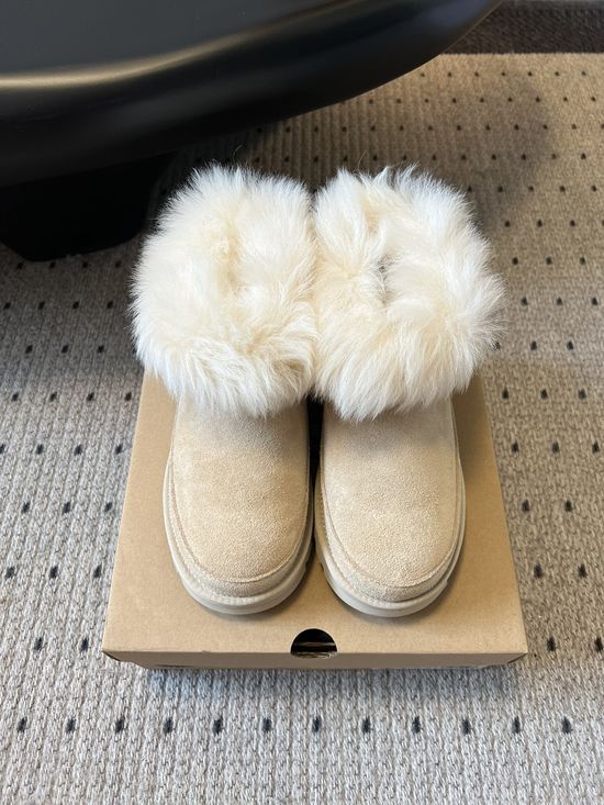 UGG Suede Short Ankle Snow Boots Fleece Lined Anti Skid Sole