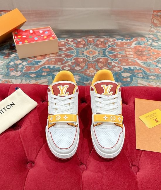 Louis Vuitton LV Perforated Leather Casual Skateboarding Retro Sneakers