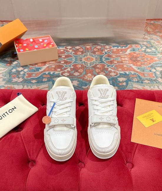 Louis Vuitton LV Perforated Leather Casual Skateboarding Retro Sneakers