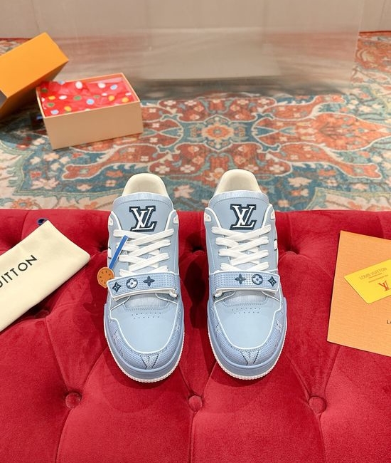 Louis Vuitton LV Perforated Leather Casual Skateboarding Retro Sneakers