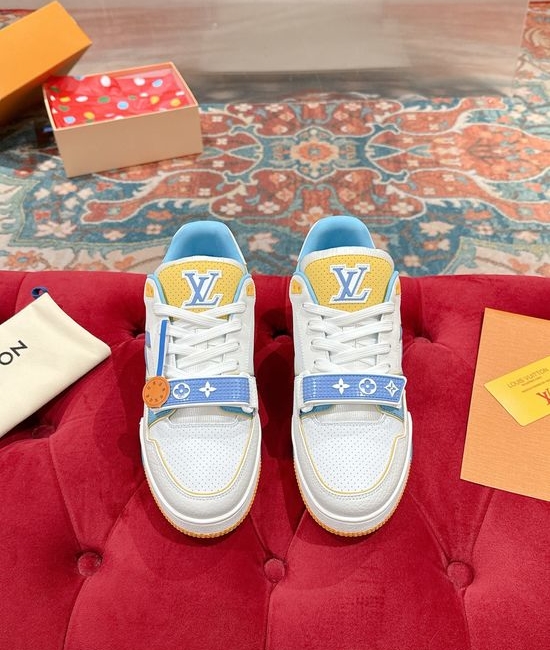 Louis Vuitton LV Perforated Leather Casual Skateboarding Retro Sneakers