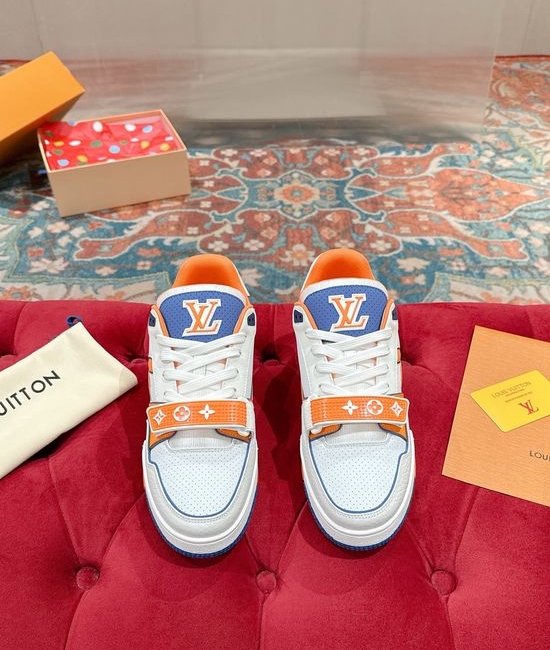 Louis Vuitton LV Perforated Leather Casual Skateboarding Retro Sneakers