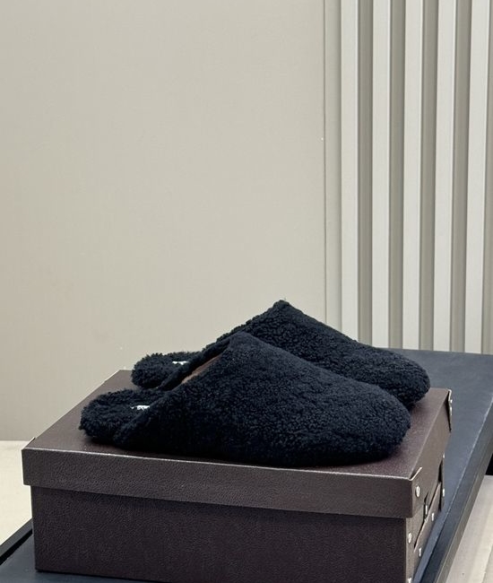 Alaia Cozy Shearling Mary Jane Flats