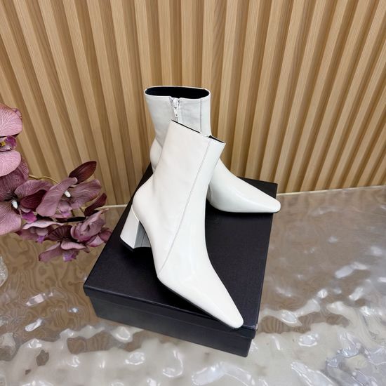 Yves Saint Laurent Premium Patent Leather Wedge Ankle Boots