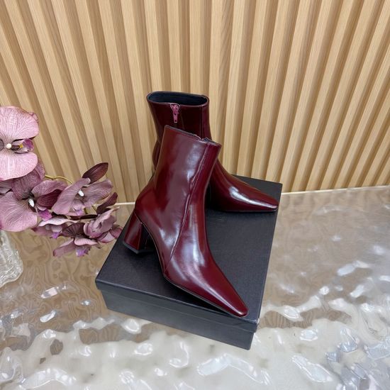 Yves Saint Laurent Premium Patent Leather Wedge Ankle Boots