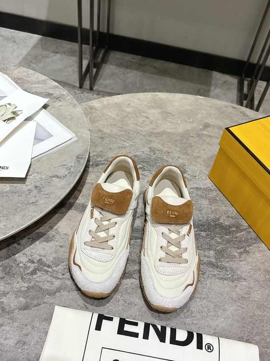 Fendi Suede Lace Up Casual Comfort Sneakers