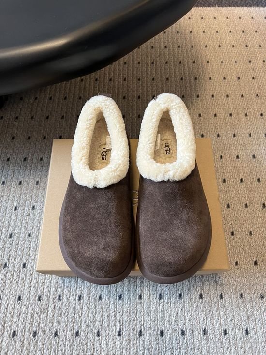 UGG Warm Suede Plush Lined Slip On Mules Soft Non Slip Sole
