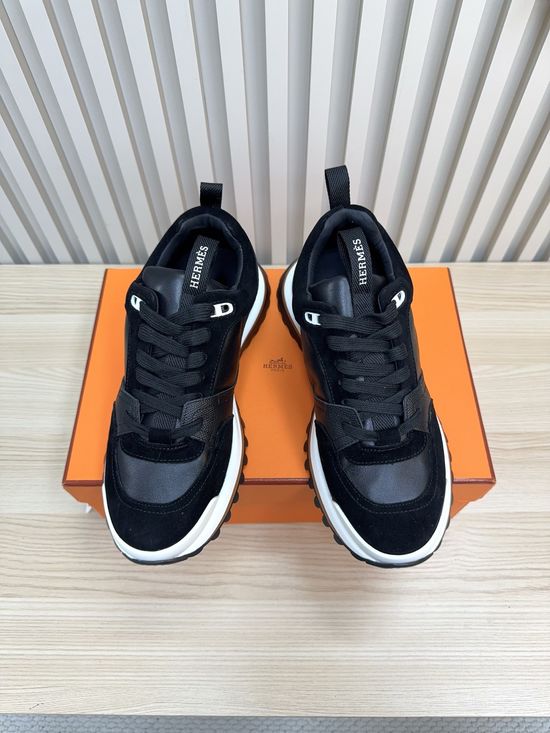 Hermes Premium Leather Retro Style Comfortable Casual Board Shoes
