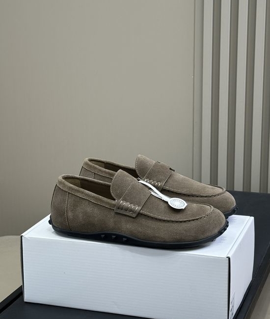 Hermes Classic Suede Loafers Comfortable Casual Daily Slip On Shoes