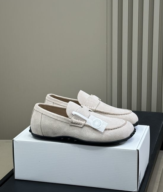 Hermes Classic Suede Loafers Comfortable Casual Daily Slip On Shoes