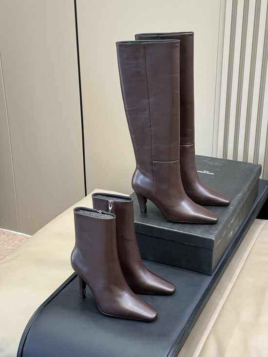 Yves Saint Laurent Genuine Leather Boots Soft Lined Comfortable Non-slip Sole