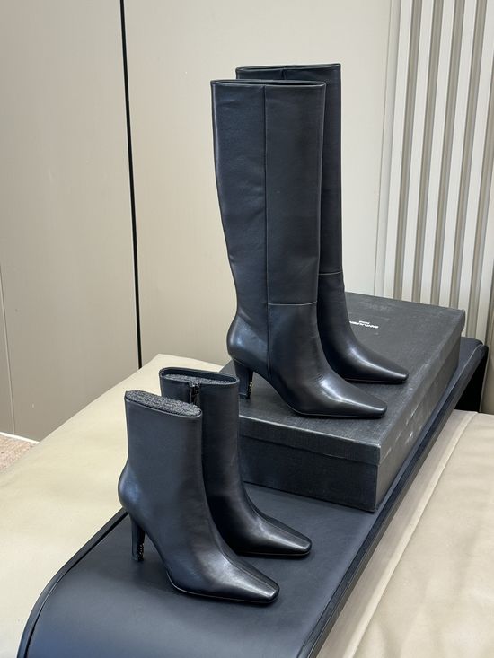 Yves Saint Laurent Genuine Leather Boots Soft Lined Comfortable Non-slip Sole