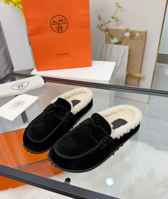 Hermes Suede Upper Fleece Lined Comfort Casual Shoes