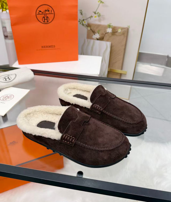 Hermes Suede Upper Fleece Lined Comfort Casual Shoes