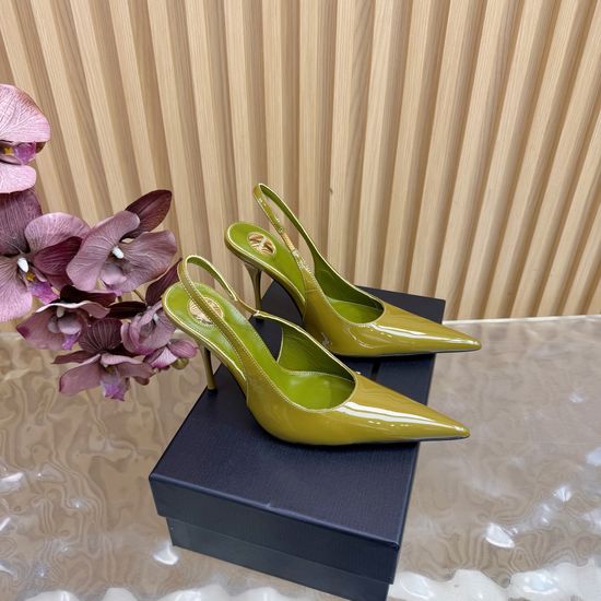 Yves Saint Laurent Chic Metal Chain Pointed Toe High Heels