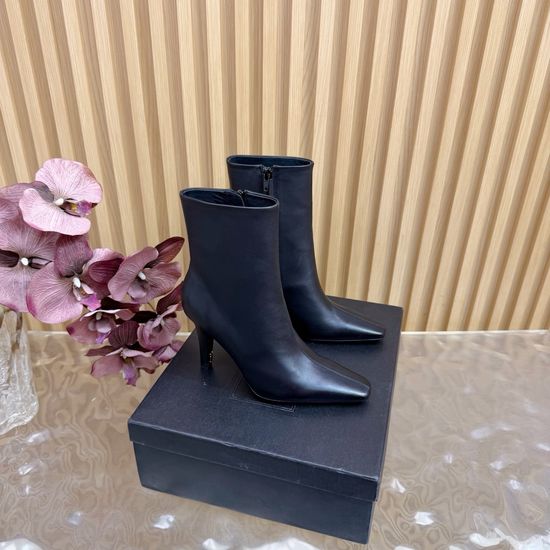Yves Saint Laurent Sleek Side Zipper High Heel Ankle Boots