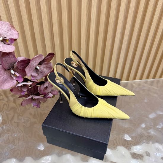 Yves Saint Laurent Lace-Up High Heels with Luxury Metal Chain