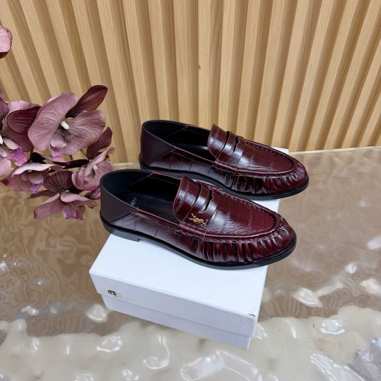 Yves Saint Laurent Classic Logo Loafers with Almond Toe Design