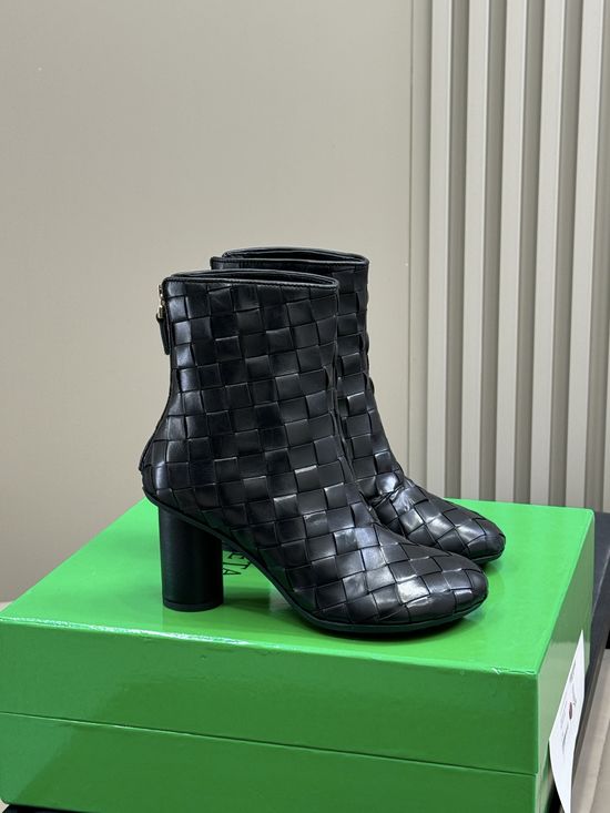 Bottega Veneta Stable Woven Ankle Boots with Comfortable Fit