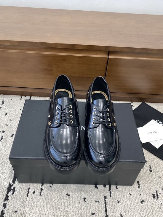 Chanel Premium Leather Loafers With Stripe Details 3.5cm Heel
