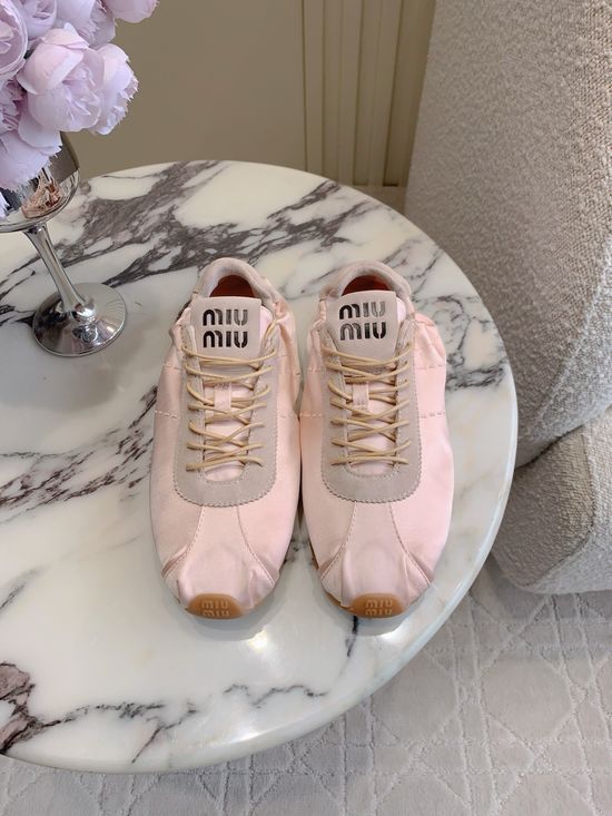 Miu Miu Satin Casual Training Shoes Soft Lightweight Comfortable Daily Wear