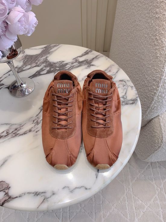 Miu Miu Satin Casual Training Shoes Soft Lightweight Comfortable Daily Wear