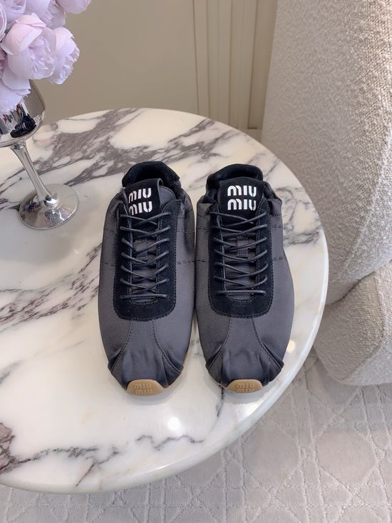 Miu Miu Satin Casual Training Shoes Soft Lightweight Comfortable Daily Wear