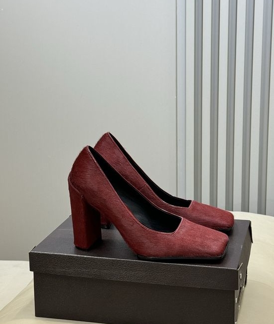 Alaia Square Toe Suede Mid Heel Pumps Elegant Comfortable Work Formal Wear