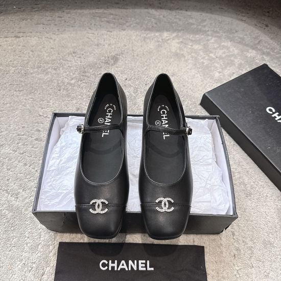 Chanel Vintage Square Toe Mary Jane Soft Leather Ballet Flats