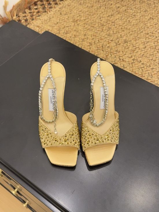 Jimmy Choo Pointed Toe Kitten Heel Leather Pumps
