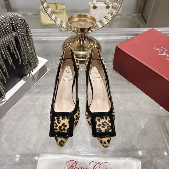 Roger Viver Stiletto Heel Backless Sandals with Decorative Buckle