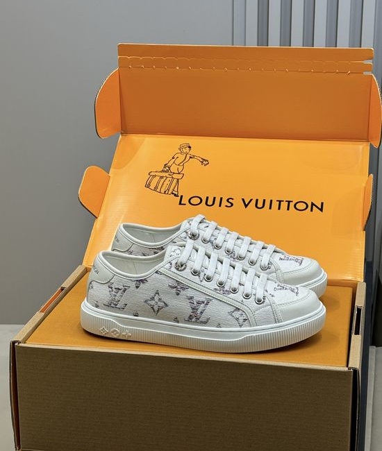 Louis Vuitton LV Monogram Denim Vintage Style Casual Sneakers