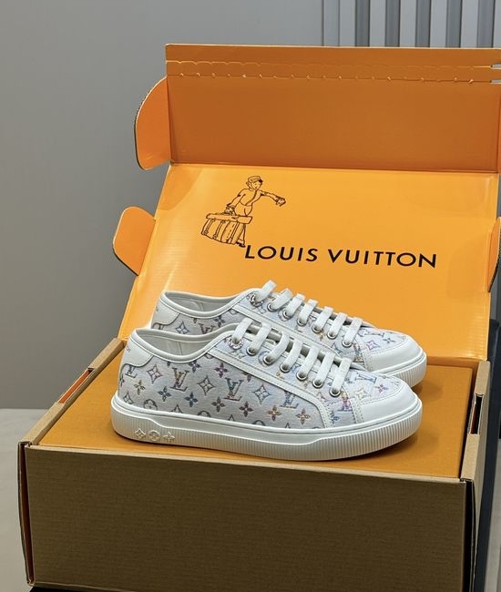 Louis Vuitton LV Monogram Denim Vintage Style Casual Sneakers